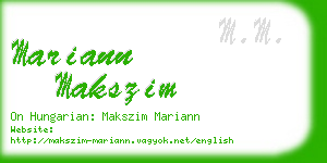 mariann makszim business card